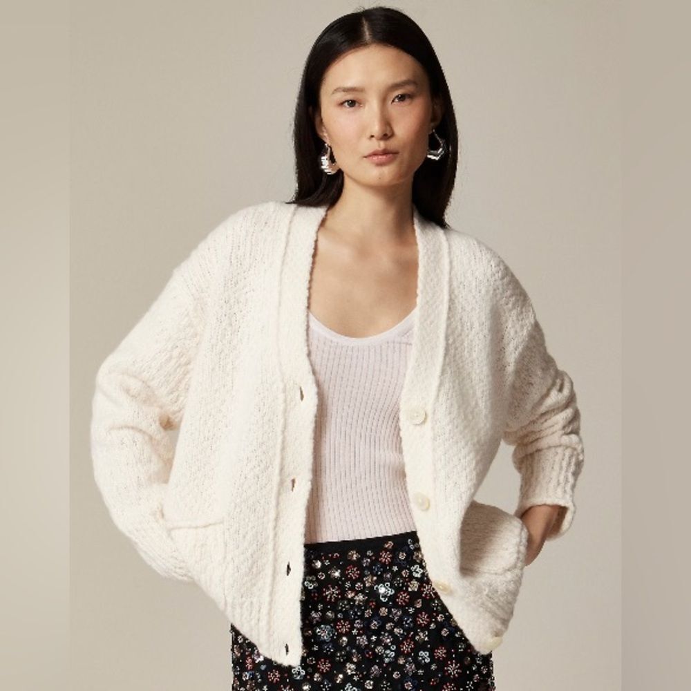 J. Crew Women’s Relaxed Cardigan in textured yarn Size XS NWT #CE734